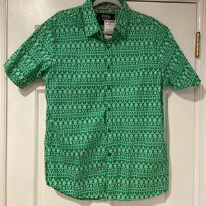 Men’s Monument Green Christmas Button-Down Shirt 🎄 Size Large